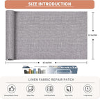 Coarse Linen Repair Patches, Self-Adhesive Linen Fabric Patches, 12X40 inch - Image 2
