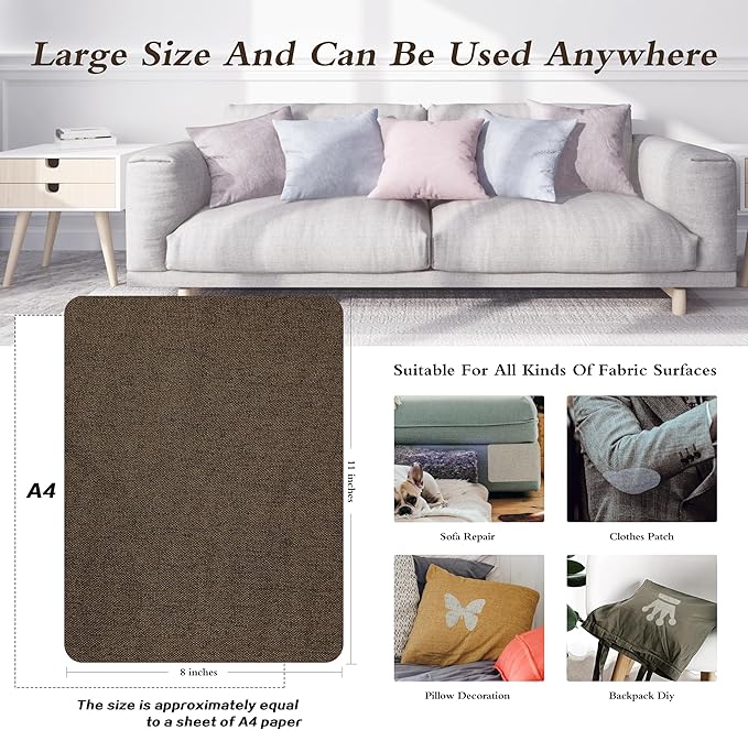 Fine Linen Repair Patches, Self-Adhesive Linen Fabric Patches, 8X11 inch Extra - Image 4