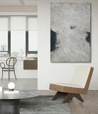 NANKAI Minimalist Art Hand Painted Black and Gray Abstract Oil Painting Canvas - Image 6