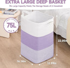CLHMILY&Z 75L Laundry Basket Rectangular Lavender Rope - Image 6