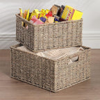 HOONEX Large Wicker Baskets for Storage, Seagrass Baskets - Image 5