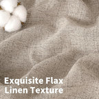 YoungsTex Dark Oatmeal Linen Curtains 63 Inch Length - Image 4