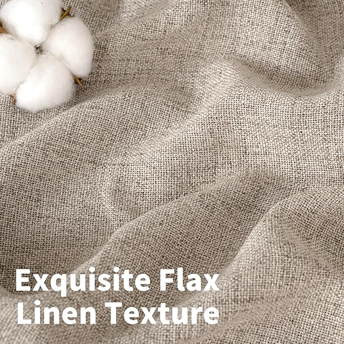 YoungsTex Dark Oatmeal Linen Curtains 63 Inch Length - Image 4