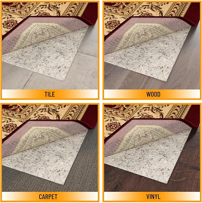 Ottomanson 2'7" x 12' Non-Slip Rug Pad Gripper 1/12 Inch Ultra Thin Dual - Image 4