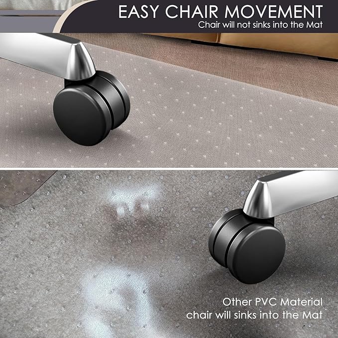 Kuyal Office Chair Mat for Carpet, 2 Pack 45x53 Clear Heavy Duty Computer Chair - Image 3