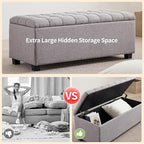 Ottoman with Storage 38 inches, Furniture End of Bed Storage Benches, Long - Image 4