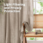 YoungsTex Short Linen Curtains 40 Inch Length - Image 3