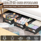 Under Bed Storage with Wheels, XXL 65L Under the bed storage Organizer Bins - Image 3
