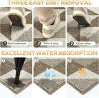 hicorfe Indoor Doormat, Low-Profile Absorbent Resist Dirt Entryway Doormat - Image 4
