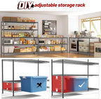 REIBII 55.5" W Storage Shelves 3200LBS Metal Shelving 5 Tier Wire Shelving Unit - Image 7