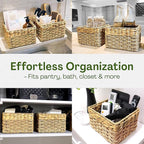 Small Wicker Baskets for Storage 2-Pack, Woven Baskets for Organizing Living - Image 5