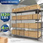 52.36''W Storage Shelves Metal Shelving Unit Load 1120LBS 4 Tier Wire Shelving - Image 3