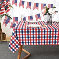 Classic Gingham 4th of July Tablecloth Fabric by Essifunia