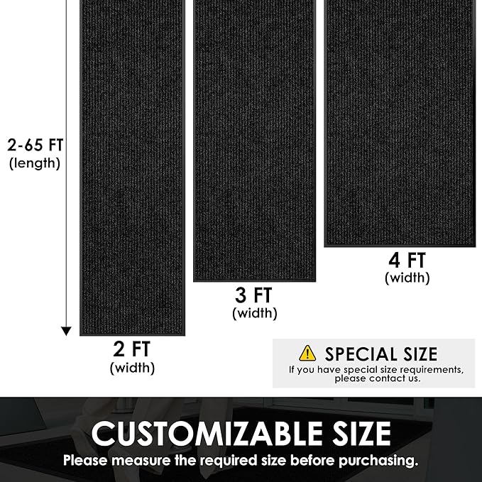 3′ x 51′ Front Door Mat Indoor Outdoor Entrance, Commercial Floor Mat Heavy - Image 2