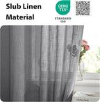 NICETOWN Door Curtains for Sliding Glass French Door, Farmhouse Linen Cutains - Image 2