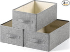 Linen Folding Storage Bins, 3 Pack Large Storage Baskets, Clothing Storage Bins by Unknown