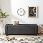 48" Ottoman with Storage, Storage Ottoman Bench with Safety Hinge, Upholstered - Image 4