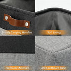 DULLEMELO Grey Storage Baskets for Organizing 3 Pack Fabric Shelf Baskets for - Image 4