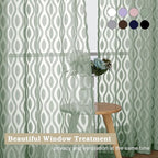 Aiyufeng Sheer Green Curtains 54 Inch Length 2 Panels, Soft Lightweight Clip - Image 7
