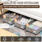 Under Bed Storage with Wheels, XXL 65L Under the bed storage Organizer Bins - Image 3
