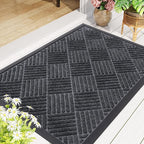 Smiry Front Door Mat Outside Entrance, Heavy Duty Outdoor Indoor Natural Rubber - Image 8