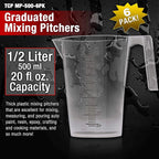 TCP Global 1/2 Liter Plastic Graduated Measuring and Mixing Pitcher - Image 2