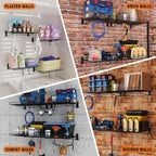 4 Pack Foldable Wall Shelf, Wall Mounted Garage Storage Shelves, Heavy Duty - Image 8