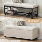 43’’ Storage Ottoman Bench, Linen Entryway Benches Load up to 660 Lb, Modern - Image 3