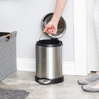 GLAD Small Trash Can, 1.2 Gallon | Round Stainless Steel Garbage Bin - Image 5