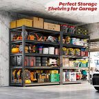 72"H Storage Shelves heavy duty, 2200LBS Garage Shelving, 5 Tier Metal Shelving - Image 5