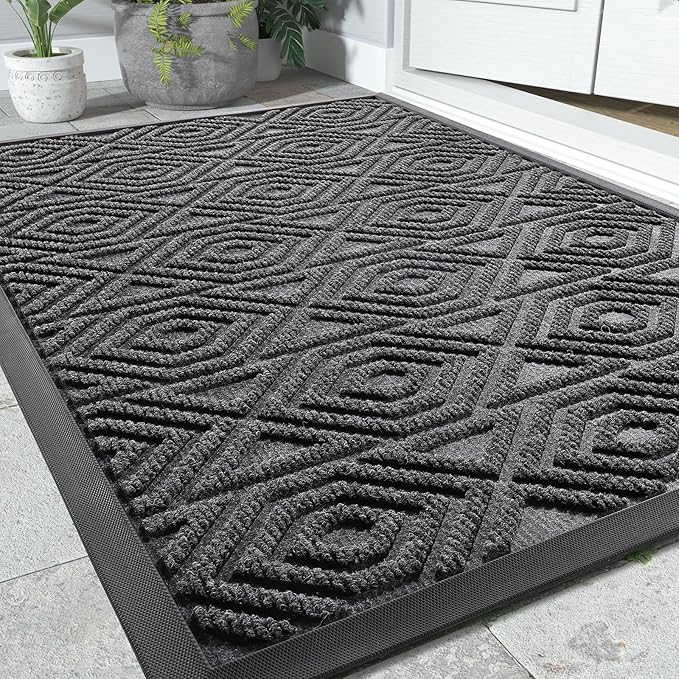 Yimobra Modern Grey 60 x 36 Inch Waterproof Doormat, Non Slip, Stain & Fade - Image 8