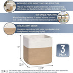 NaturalCozy Storage Cubes 11 Inch Cotton Rope Woven Baskets - Image 2