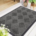 Smiry Front Door Mat Outside Entrance, Heavy Duty Outdoor Indoor Natural Rubber - Image 8
