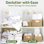 Seagrass and Hyacinth Nesting Wicker Basket, 4 pack, Natural Woven Storage - Image 4