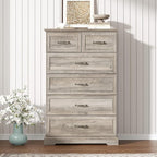 6 Drawer Dresser for Bedroom, Rustic Farmhouse Dresser - Image 3