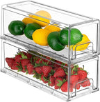 Sorbus Small Wide Clear Storage Drawers – Stackable Pull-Out Storage Bins - Image 7