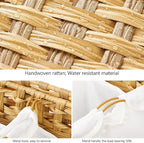 Laundry Hamper with 4 Removable Liner Bags; 176L Handwoven Rattan Laundry - Image 6