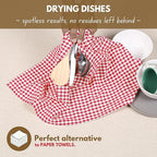 Native Fab 12 Pack Gingham Check Kitchen Towels 16"x26" - Image 4