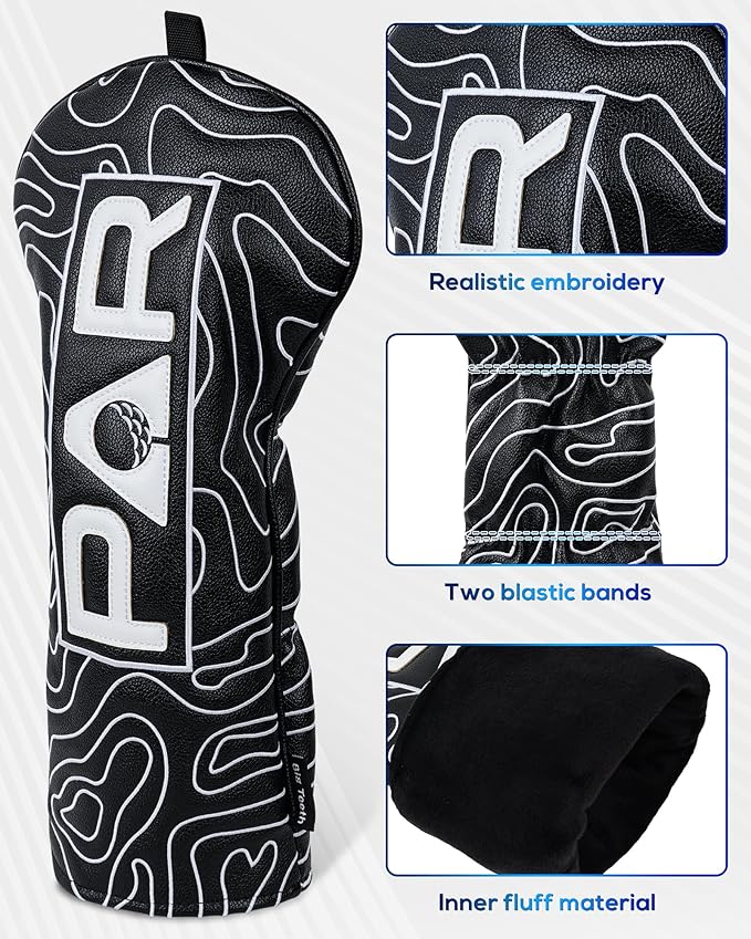 Big Teeth Golf Club Covers Full Set Driver Headcover Fairway Wood Hybrid Golf - Image 4