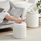 Round Ottoman with Storage Set of 2, Vanity Stool with Storage - Image 8