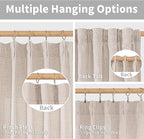 YoungsTex Natural Linen Back Tab Curtains 84 Inch Length 2 Panels - Image 5