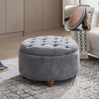 30Inch Round Storage Ottoman by WUTUTUEE