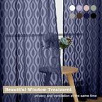 Aiyufeng Navy Blue Curtains 72 Inches Long 2 Panels Set, Elegant Light - Image 7