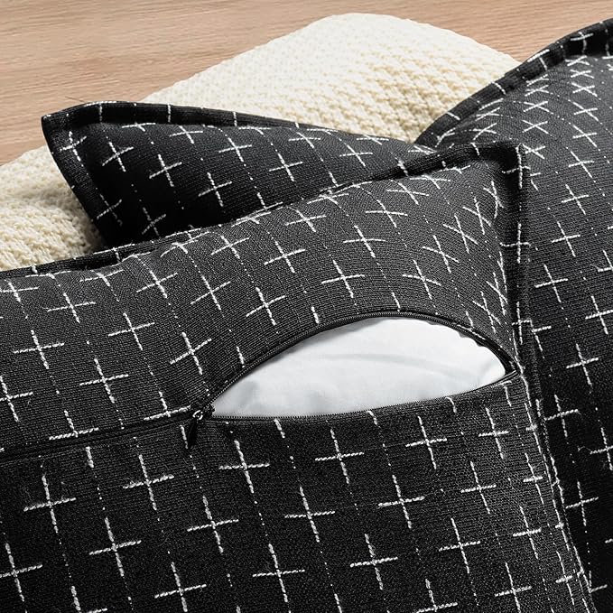 ZWJD Pillow Covers 22x22 Set of 2 Soft Polyester Textured Pillow Covers - Image 3
