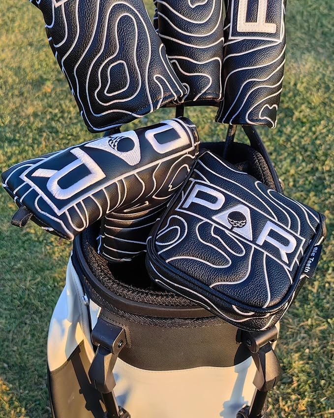 Big Teeth Golf Club Covers Full Set Driver Headcover Fairway Wood Hybrid Golf - Image 3