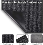 Front Door Mat Indoor Outdoor Entrance, TPR Backing Non-Slip Doormats, Low - Image 6
