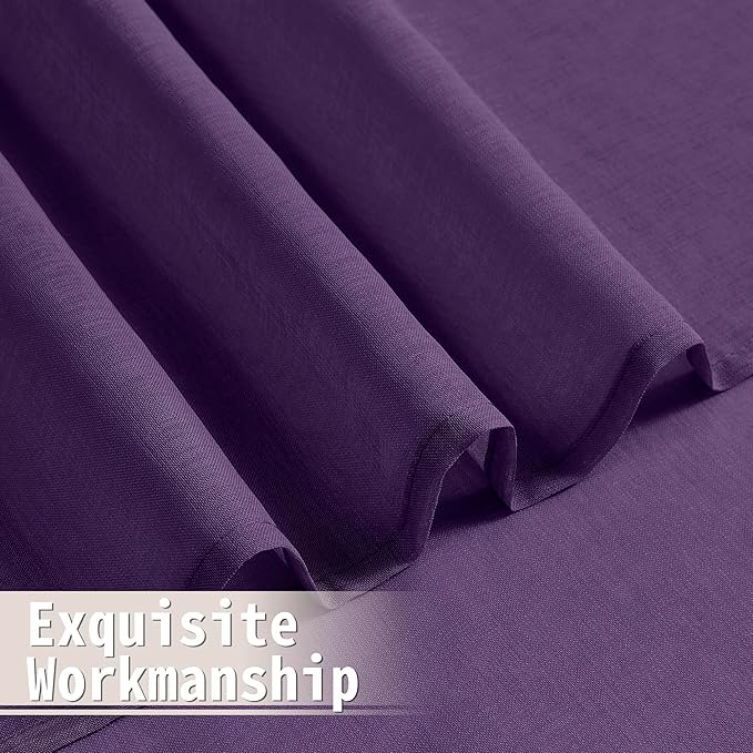 Tollpiz Sheer Door Curtain Closet Linen Textured Curtain Sheers Doorway Light - Image 8