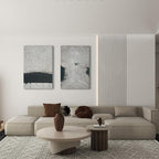 NANKAI Minimalist Art Hand Painted Black and Gray Abstract Oil Painting Canvas - Image 3