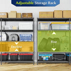 52.36" W Storage Shelves Metal Shelving Unit Load 1400LBS 5 Tier Wire Rack - Image 6