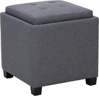 COLAMY Fabric Square Storage Ottoman - Image 7